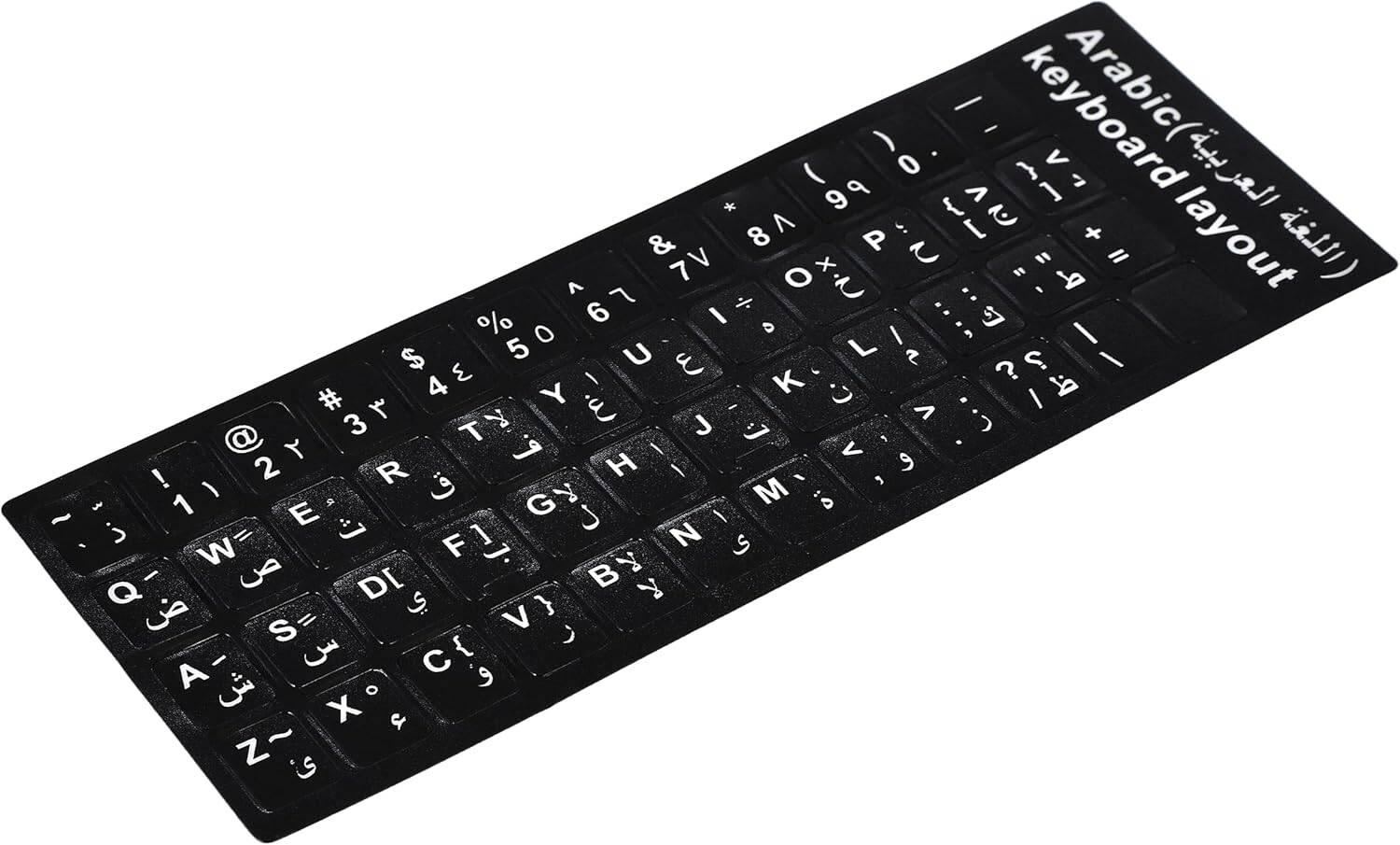 Premium Arabic Keyboard Stickers – Self-Adhesive, Waterproof, Durable Key Labels for Laptop, Desktop, PC – Clear Arabic Fonts, Easy to Apply, Compatible with All Keyboard Models and Devices