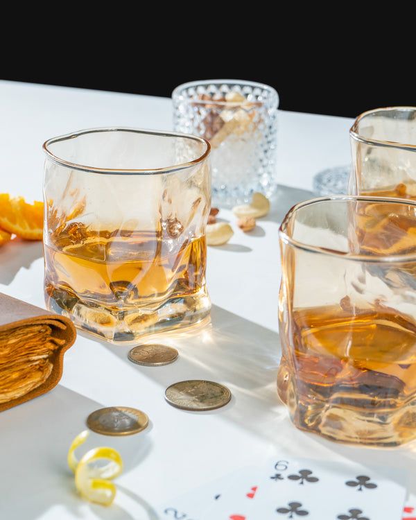 Deli Premium Whiskey Glass – Classic Crystal-Cut Tumbler for Scotch, Bourbon, and Cocktails – Heavy Base, 300ml Capacity – Elegant Glassware for Home, Bar, or Gift Set Use