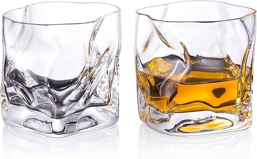 Deli Premium Whiskey Glass – Classic Crystal-Cut Tumbler for Scotch, Bourbon, and Cocktails – Heavy Base, 300ml Capacity – Elegant Glassware for Home, Bar, or Gift Set Use