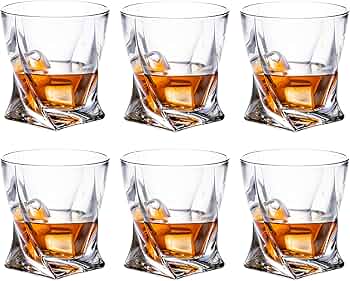 Deli Premium Whiskey Glass – Classic Crystal-Cut Tumbler for Scotch, Bourbon, and Cocktails – Heavy Base, 300ml Capacity – Elegant Glassware for Home, Bar, or Gift Set Use