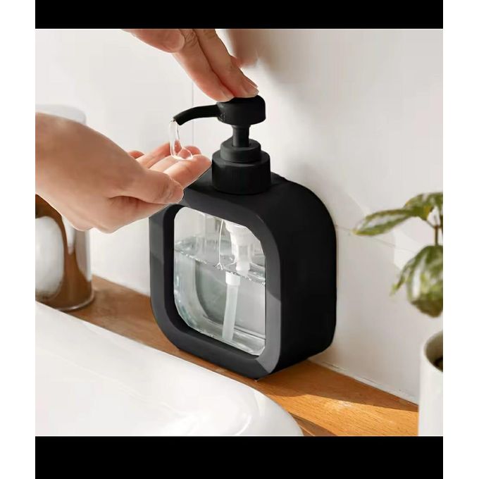 APOTHECARY Reusable Heavy-Duty Plastic Dispenser Bottle – Stylish Pump Bottle for Bathroom & Kitchen Use – Ideal for Shampoo, Lotion, Oil, Shower Gel, Hand Soap, and Dish Soap – 500ml Capacity