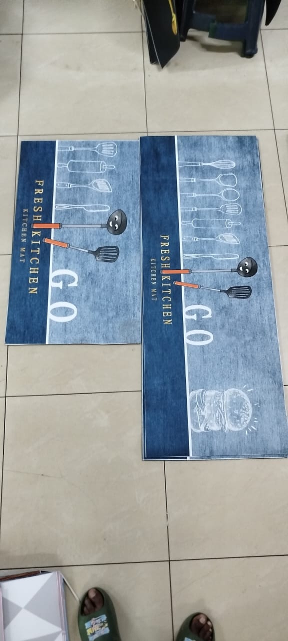 2-Piece Kitchen Rug Set – Non-Slip Waterproof Mats with Rubber Backing & Ergonomic Comfort – Anti-Fatigue Standing Mats Ideal for Kitchen, Sink, Laundry, or Entryway – Easy to Clean & Durable