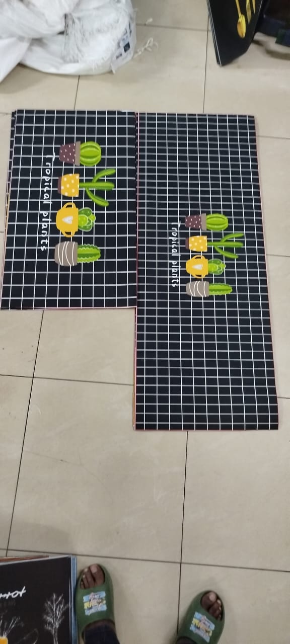 2-Piece Kitchen Rug Set – Non-Slip Waterproof Mats with Rubber Backing & Ergonomic Comfort – Anti-Fatigue Standing Mats Ideal for Kitchen, Sink, Laundry, or Entryway – Easy to Clean & Durable