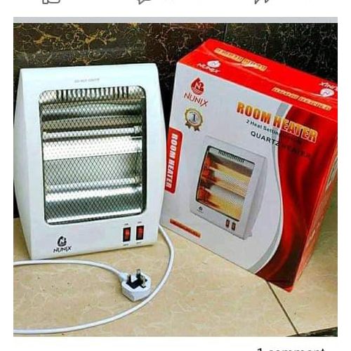 Quartz Portable Electric Room Heater NH02 – Compact White Space Heater with Dual Quartz Heating Elements – Energy-Efficient, Lightweight & Ideal for Home, Office, Bedroom or Small Room Heating Needs