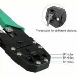 RJ45 RJ11 RJ12 LAN Network Crimping Tool with Built-in Cable Wire Stripper – Heavy-Duty, Portable, and Highly Reliable Tool for Ethernet Cable Cutting, Stripping & Crimping – All-in-One Design