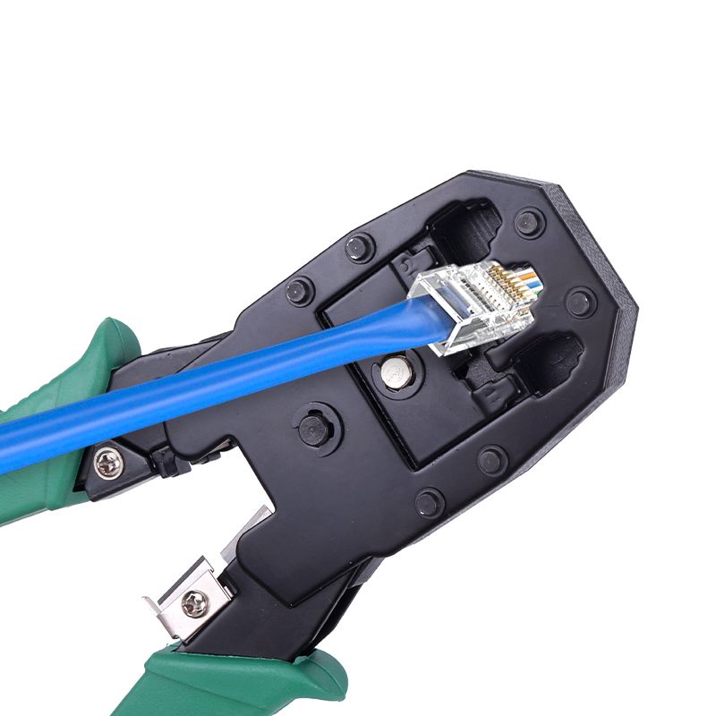 RJ45 RJ11 RJ12 LAN Network Crimping Tool with Built-in Cable Wire Stripper – Heavy-Duty, Portable, and Highly Reliable Tool for Ethernet Cable Cutting, Stripping & Crimping – All-in-One Design
