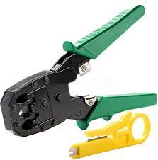 RJ45 RJ11 RJ12 LAN Network Crimping Tool with Built-in Cable Wire Stripper – Heavy-Duty, Portable, and Highly Reliable Tool for Ethernet Cable Cutting, Stripping & Crimping – All-in-One Design