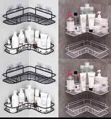 1Pc Corner Shower Shelf/Rack – Space-Saving Bathroom, Kitchen, or Toilet Storage Organizer – Durable Wall-Mounted Corner Rack for Home Use – Ideal for Toiletries, Spices & Cleaning Supplies