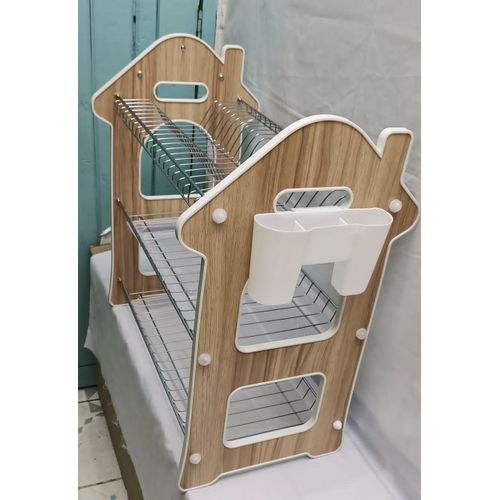 3-Layer Wooden Dish Rack – Multi-Tier Countertop Plate & Bowl Organizer – Space-Saving Kitchen Drying Rack for Dishes, Cups & Utensils – Durable, Eco-Friendly Wood Construction