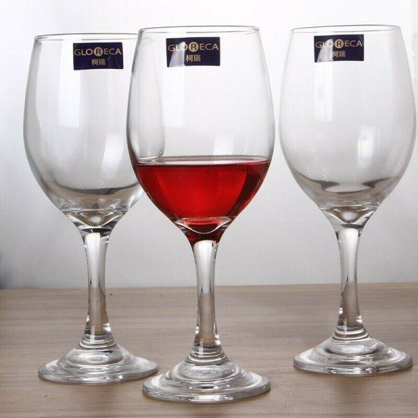 Gloreca 435ml Premium Wine Glasses – Set of 6 Elegant, Crystal-Clear Stemware – Ideal for Red & White Wine – Durable, Stylish Glasses for Home, Bar, or Entertaining Use