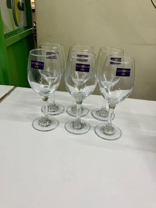 Gloreca 435ml Premium Wine Glasses – Set of 6 Elegant, Crystal-Clear Stemware – Ideal for Red & White Wine – Durable, Stylish Glasses for Home, Bar, or Entertaining Use