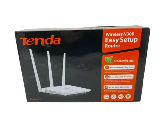 Tenda F3 Wireless N300 Easy Setup Wi-Fi Router – 300Mbps High-Speed Wireless Internet Router with 3 High-Gain Antennas – Ideal for Home & Small Office Network Coverage