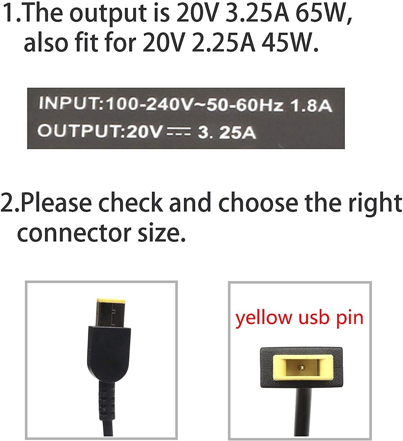 Lenovo ThinkPad 11e/Yoga 11e Chromebook Charger Adapter – High-Quality Durable & Reliable Power Supply with Complete Power Cable – Ideal Replacement for School & Office Use
