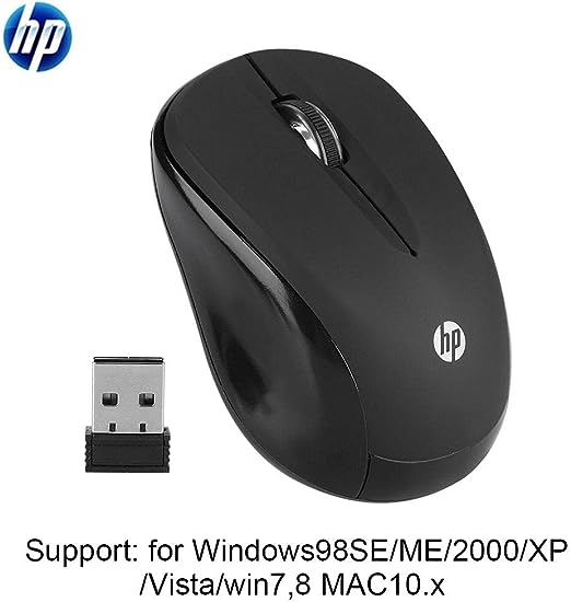 HP Wireless Optical Mouse – Ergonomic 2.4GHz Cordless Mouse with USB Nano Receiver – Compatible with Laptops, Desktops, Windows, Mac – Precision Tracking & Long Battery Life