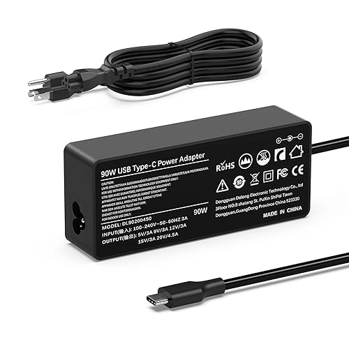 HP 65W USB Type-C AC Adapter Laptop Charger – Fast Charging Power Supply for HP Laptops and Ultrabooks – Compatible with USB-C Devices – Durable, Compact Design with Safety Features