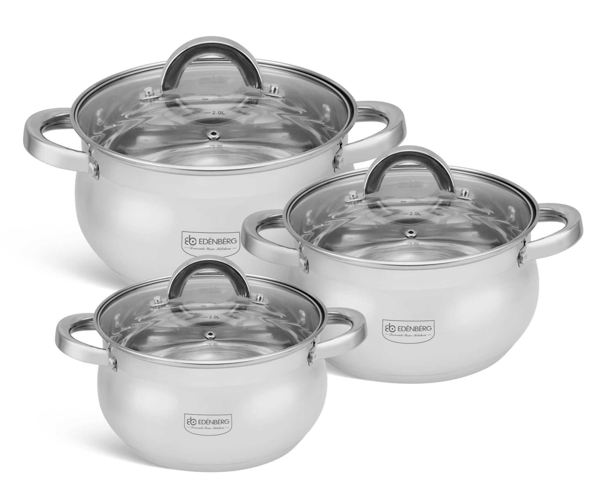10-Piece Edenberg EB-3719 Stainless Steel Cookware Set – Durable, High-Quality Pots and Pans with Lids for Cooking, Boiling, Frying, and Steaming – Kitchen Essential for Every Home Chef