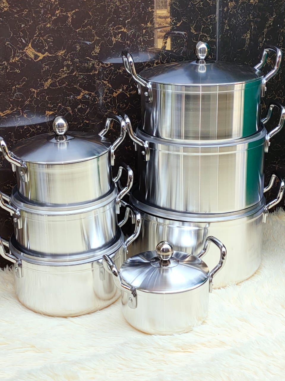 Original Tornado (TC) Cookware Set – Durable Non-Stick Sufurias with Free 2pcs Plastic Serving Spoons & 1 Scotch Pad – Ideal for Everyday Cooking Needs