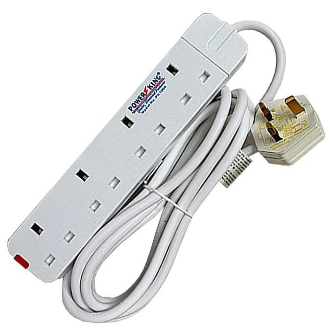 4-Way Power Extension Socket – Heavy-Duty Surge Protected Extension Cable with 4 Universal Outlets – Durable Multi-Plug Adapter for Home, Office & Electronics