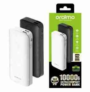 Oraimo 10000mAh SuperSlim Power Bank – 12W Fast Charging, 4 Outputs, Durable 5000-Bend Lifespan Cable – Portable Charger for Smartphones & Tablets – Ultra Slim Design