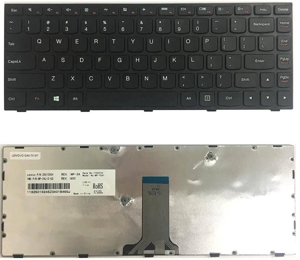 Replacement Laptop Keyboard for Lenovo B40‑30 / G40‑30 / N40 – OEM Fit Non‑Backlit Keyboard Assembly – Precise Key Response, Easy Installation with Ribbon Cable