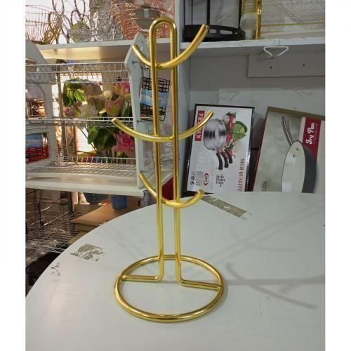 Gold Heavy-Duty Cup Holder Stand – Luxe Metallic Organizer for Mugs, Glasses & Cups – Sturdy Space-Saving Design with Non-Slip Base for Kitchen, Counter, Desk & Coffee Station