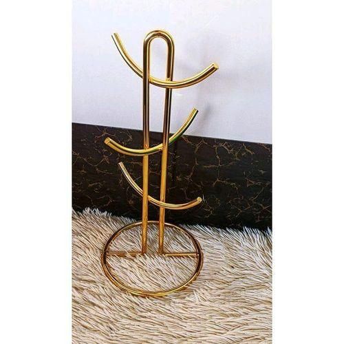 Gold Heavy-Duty Cup Holder Stand – Luxe Metallic Organizer for Mugs, Glasses & Cups – Sturdy Space-Saving Design with Non-Slip Base for Kitchen, Counter, Desk & Coffee Station