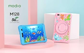 Modio M128 Tablet – 8-Inch Display, 6GB RAM + 256GB Storage – Single SIM Android Tablet with WiFi, Bluetooth – Lightweight & Portable for Daily Us