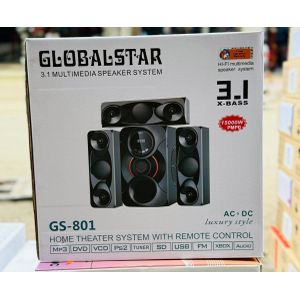 Globalstar 3.1 Channel Home Theater System with Wireless Remote Control Woofer – Surround Sound Speaker Set for TV, Movies, Gaming, Bluetooth & Wired Connectivity