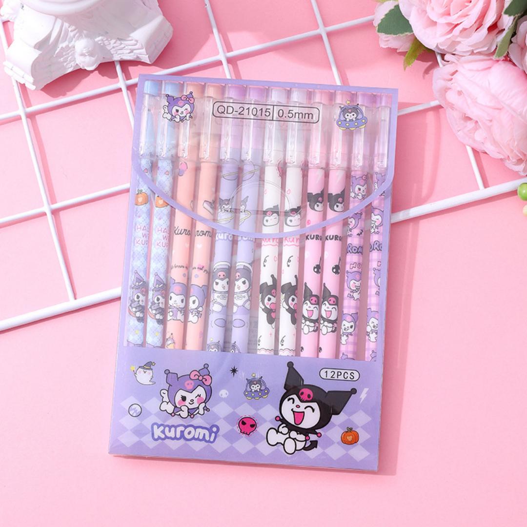 ✨  12 Cute Erasable Pens | Black Ink | Drawing | Ink Erasable | Drawing, Sketching | Drawing Tools|Cute Pencils| Kids Pencils| Kuromi Pens | Hello Kitty Pens