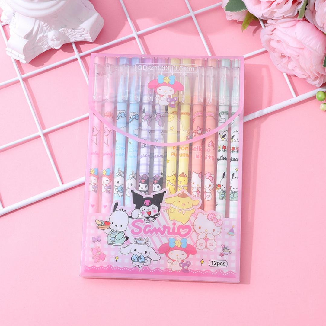 ✨  12 Cute Erasable Pens | Black Ink | Drawing | Ink Erasable | Drawing, Sketching | Drawing Tools|Cute Pencils| Kids Pencils| Kuromi Pens | Hello Kitty Pens