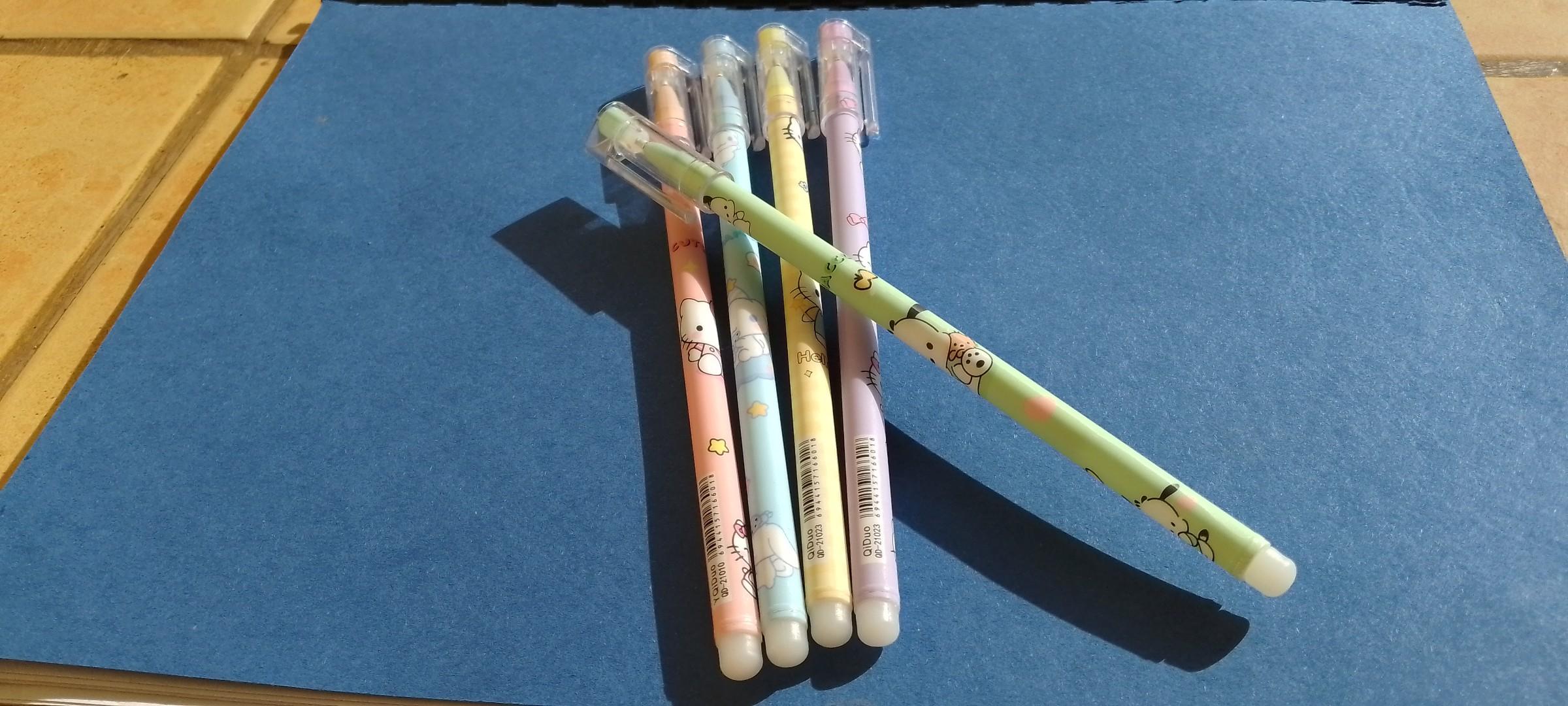 ✨  12 Cute Erasable Pens | Black Ink | Drawing | Ink Erasable | Drawing, Sketching | Drawing Tools|Cute Pencils| Kids Pencils| Kuromi Pens | Hello Kitty Pens