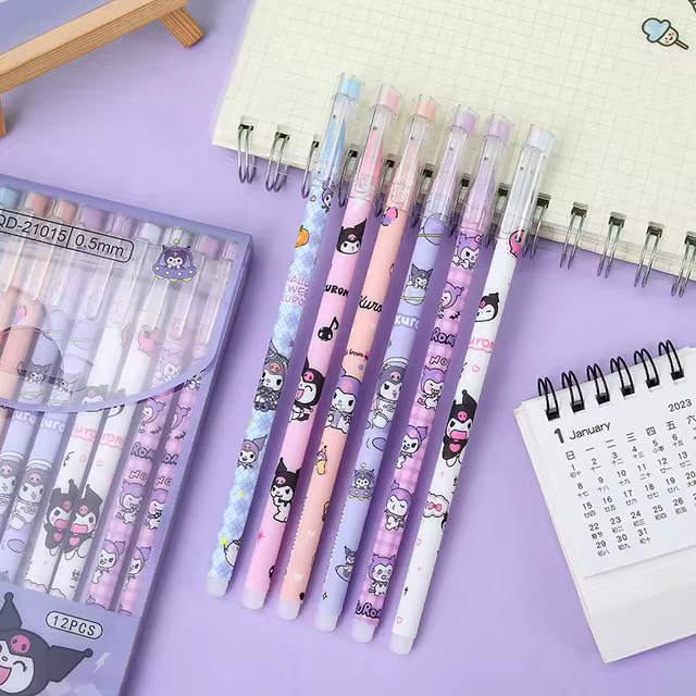 ✍️Hello Kitty × Kuromi •12 ERASABLE Pens •✨ Magical Gift for Writing & Drawing= Back To School |Offices Supplies | Pens •Pencils Pen Set | Kenya Girly | Stationery