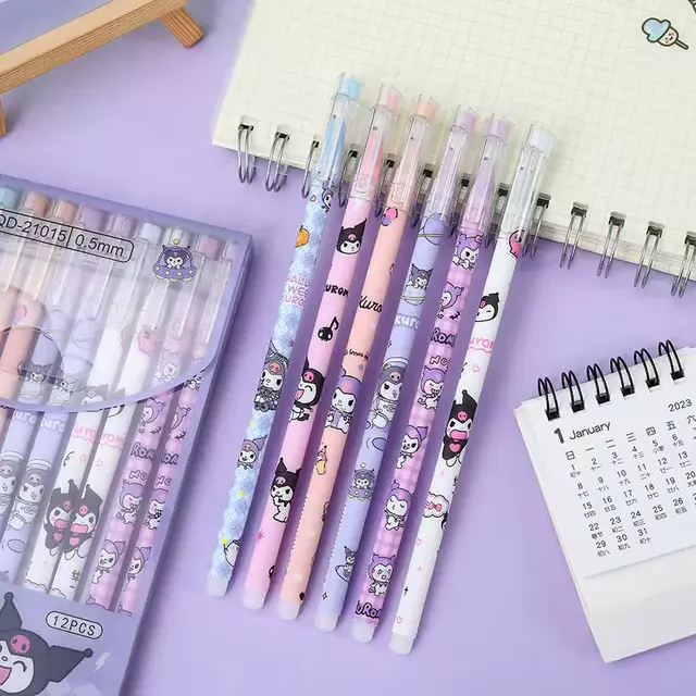 ✍️Hello Kitty × Kuromi •12 ERASABLE Pens •✨ Magical Gift for Writing & Drawing= Back To School |Offices Supplies | Pens •Pencils Pen Set | Kenya Girly | Stationery