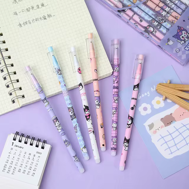✍️Hello Kitty × Kuromi •12 ERASABLE Pens •✨ Magical Gift for Writing & Drawing= Back To School |Offices Supplies | Pens •Pencils Pen Set | Kenya Girly | Stationery