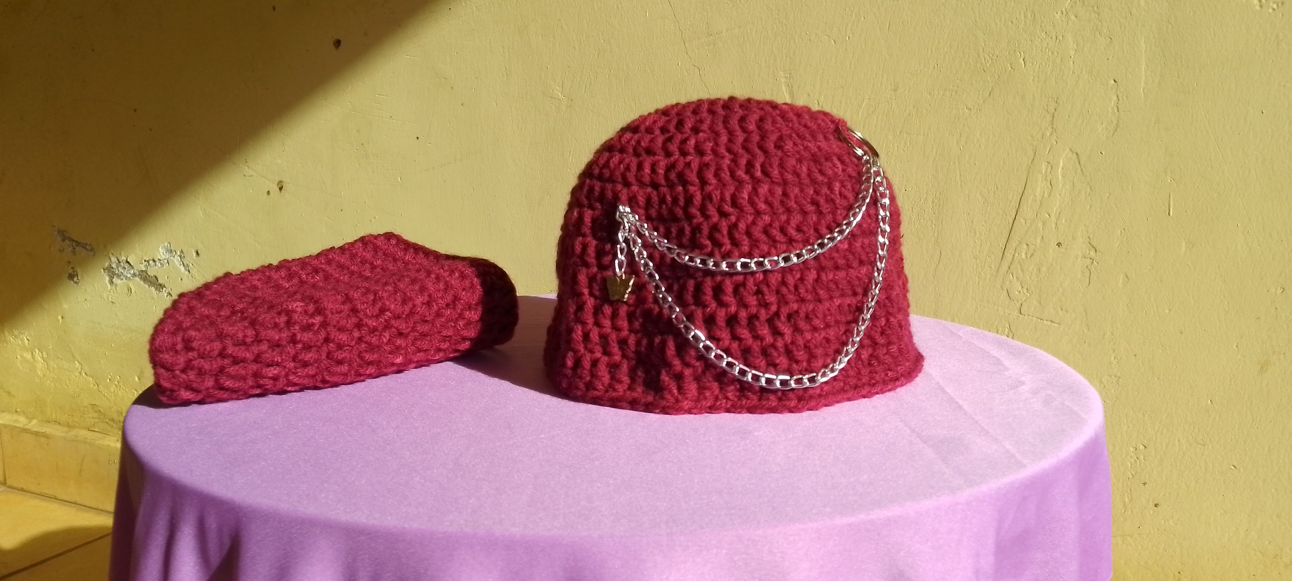 Men's Handmade Crochet Beanie – Crown Chakra Protection | Crochet Beanie |Marving | Men's Hats |Muslim Hats Caps | Head Accessories| Men's Accessories