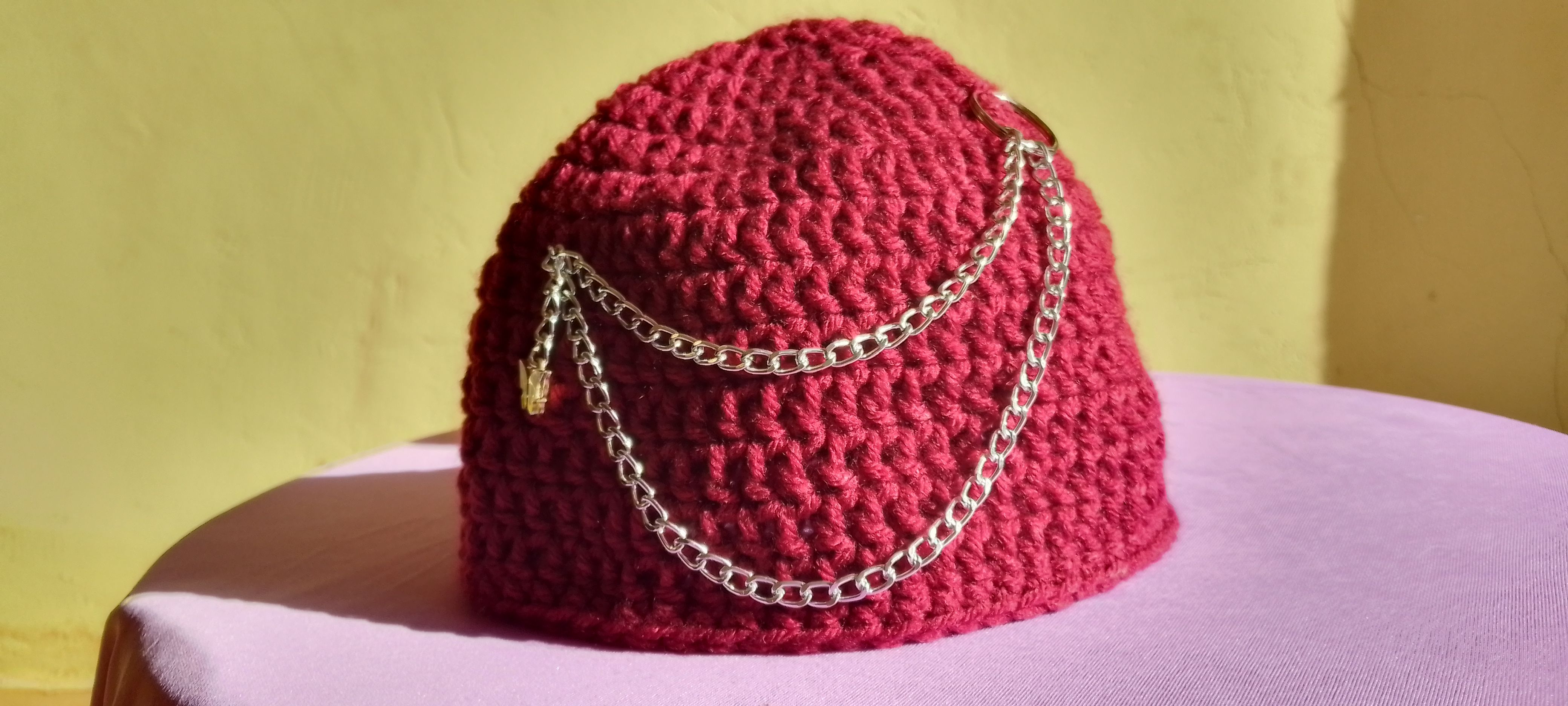 Men's Handmade Crochet Beanie – Crown Chakra Protection | Crochet Beanie |Marving | Men's Hats |Muslim Hats Caps | Head Accessories| Men's Accessories