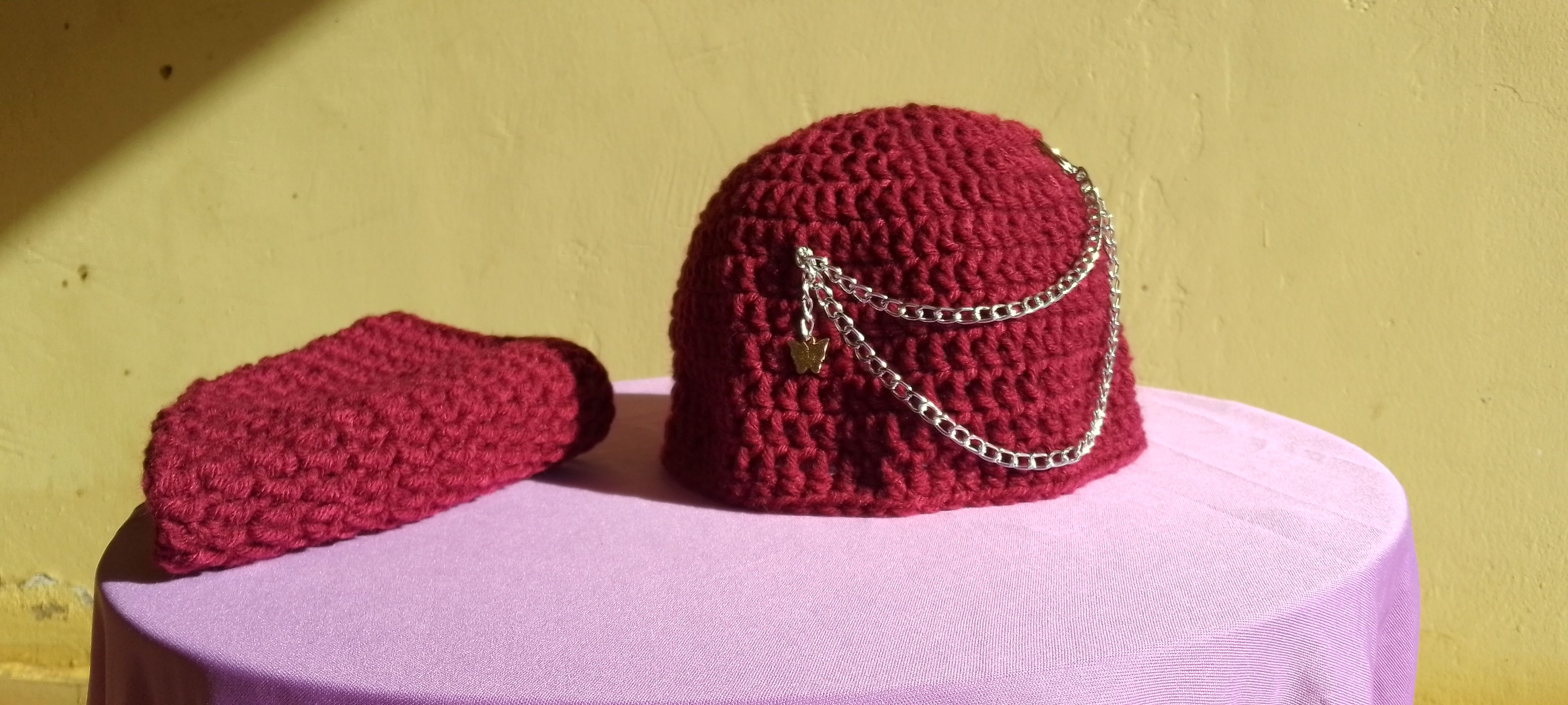 Men's Handmade Crochet Beanie – Crown Chakra Protection | Crochet Beanie |Marving | Men's Hats |Muslim Hats Caps | Head Accessories| Men's Accessories