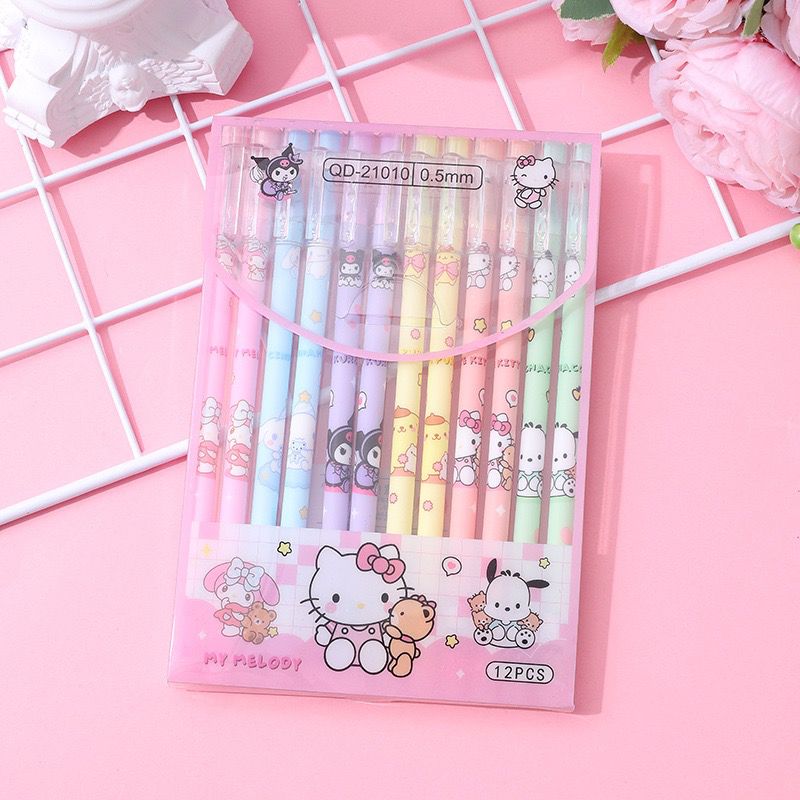 ✍️Hello Kitty × Kuromi •12 ERASABLE Pens •✨ Magical Gift for Writing & Drawing= Back To School |Offices Supplies | Pens •Pencils Pen Set | Kenya Girly | Stationery