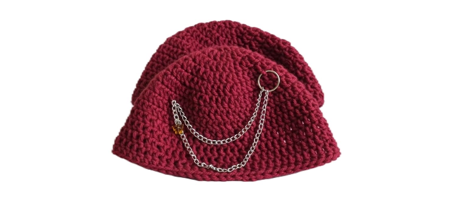 Men's Handmade Crochet Beanie – Crown Chakra Protection | Crochet Beanie |Marving | Men's Hats |Muslim Hats Caps | Head Accessories| Men's Accessories
