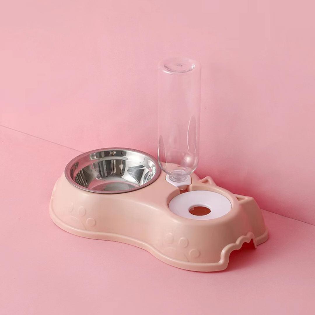 2-in-1 Automatic Water Dispenser & Food Bowl for Pets - Non-Slip Feeding Station for Cats & Small Dogs