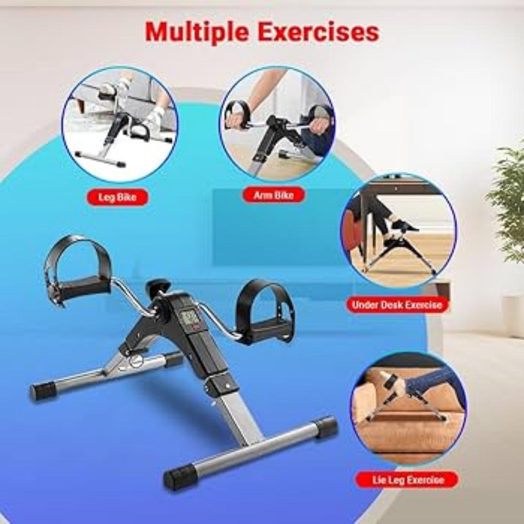 Portable Mini Exercise Bike Pedal Exerciser for Home & Office | Under Desk Fitness Cycle with Adjustable Resistance for Rehabilitation