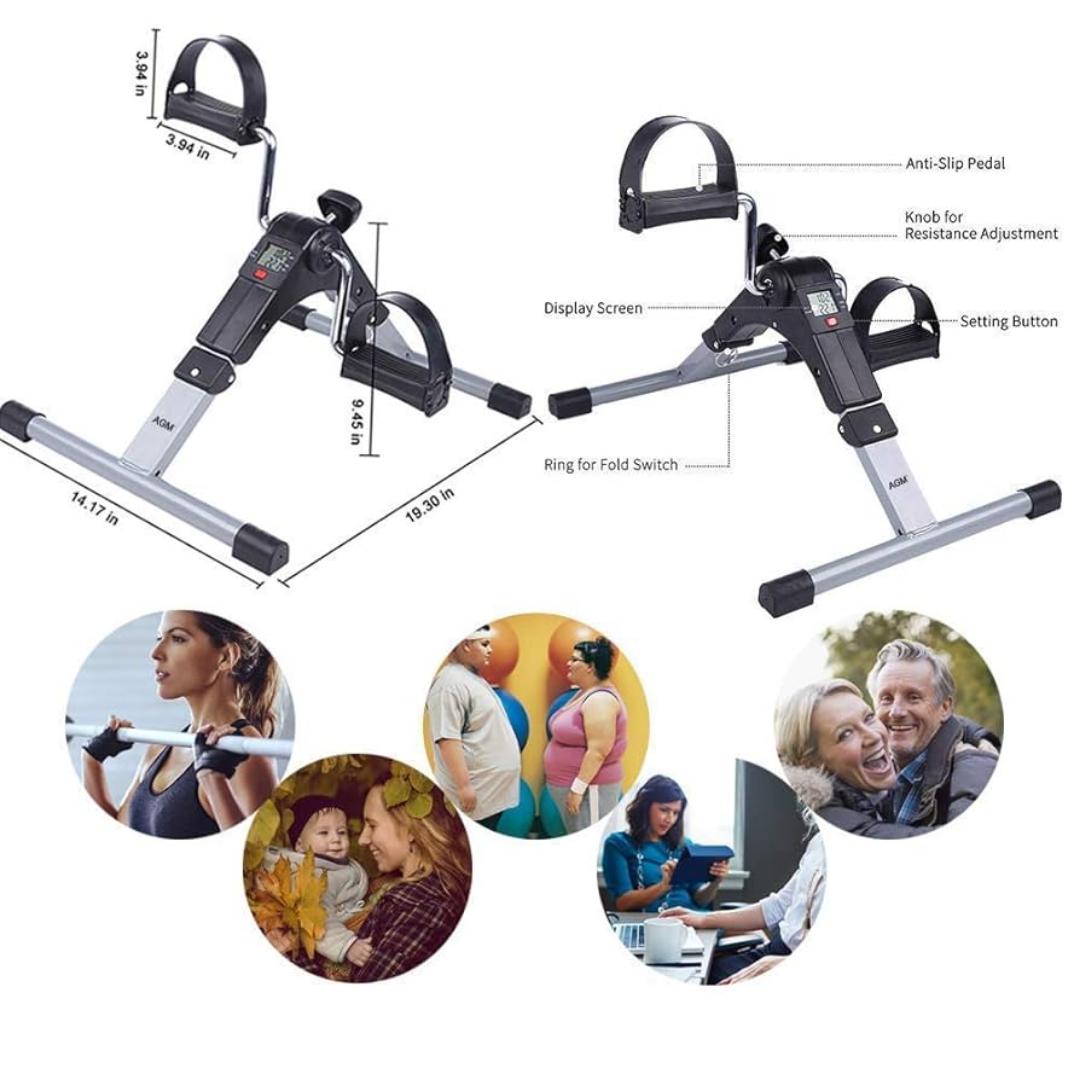 Portable Mini Exercise Bike Pedal Exerciser for Home & Office | Under Desk Fitness Cycle with Adjustable Resistance for Rehabilitation
