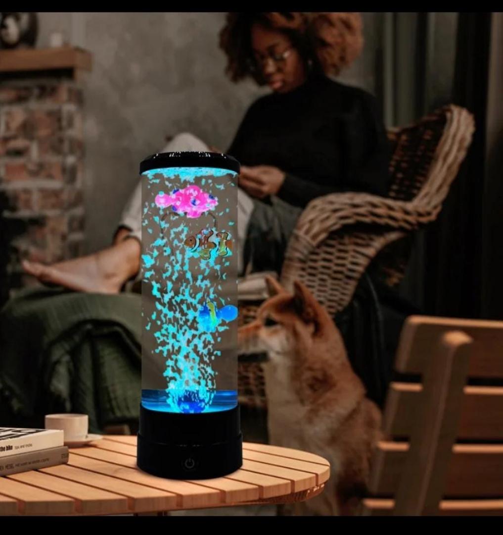 LED Bubble Fish Lamp | Multi-Color Changing Aquarium Night Light, Desk Decoration for Home & Office
