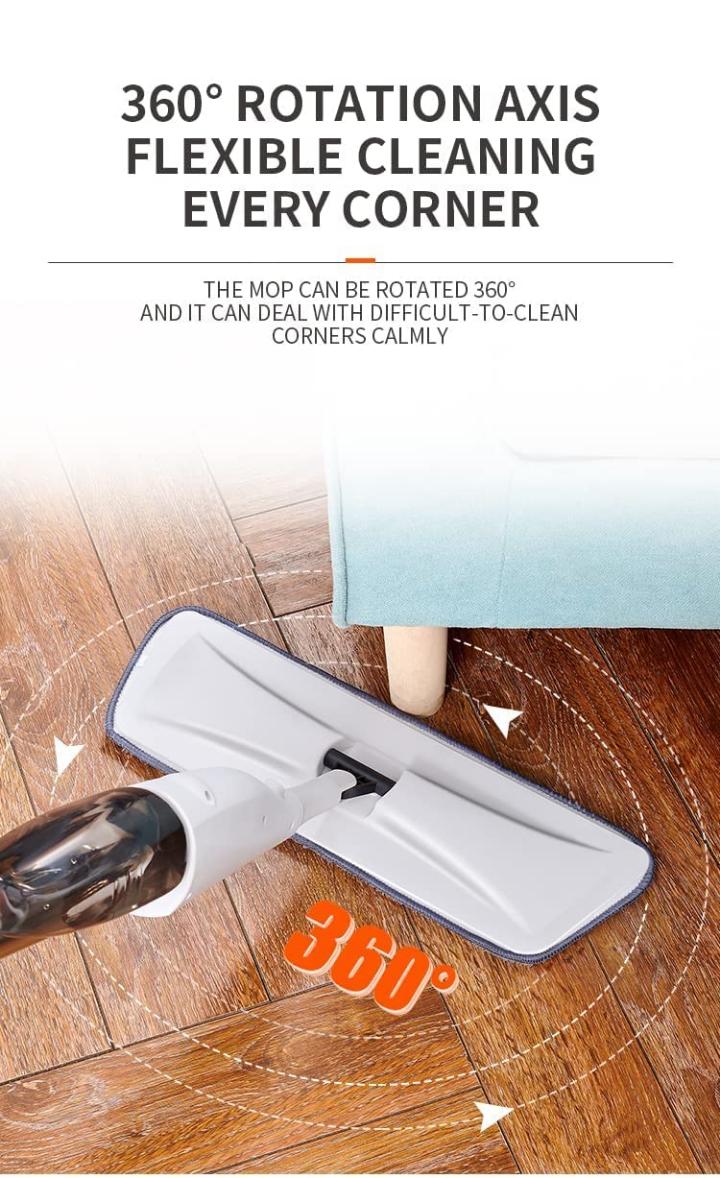 Healthy Spray Mop with Long Handle & Reusable Microfiber Pad | Lightweight Floor Cleaning Tool