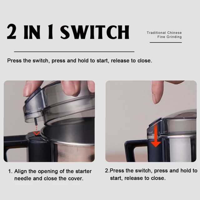 Premium 400W Stainless Steel Electric Coffee Grinder - 300ml Large Capacity Multifunctional Spice & Grain Mill - Heavy Duty Nut & Seed Crusher with Transparent Lid