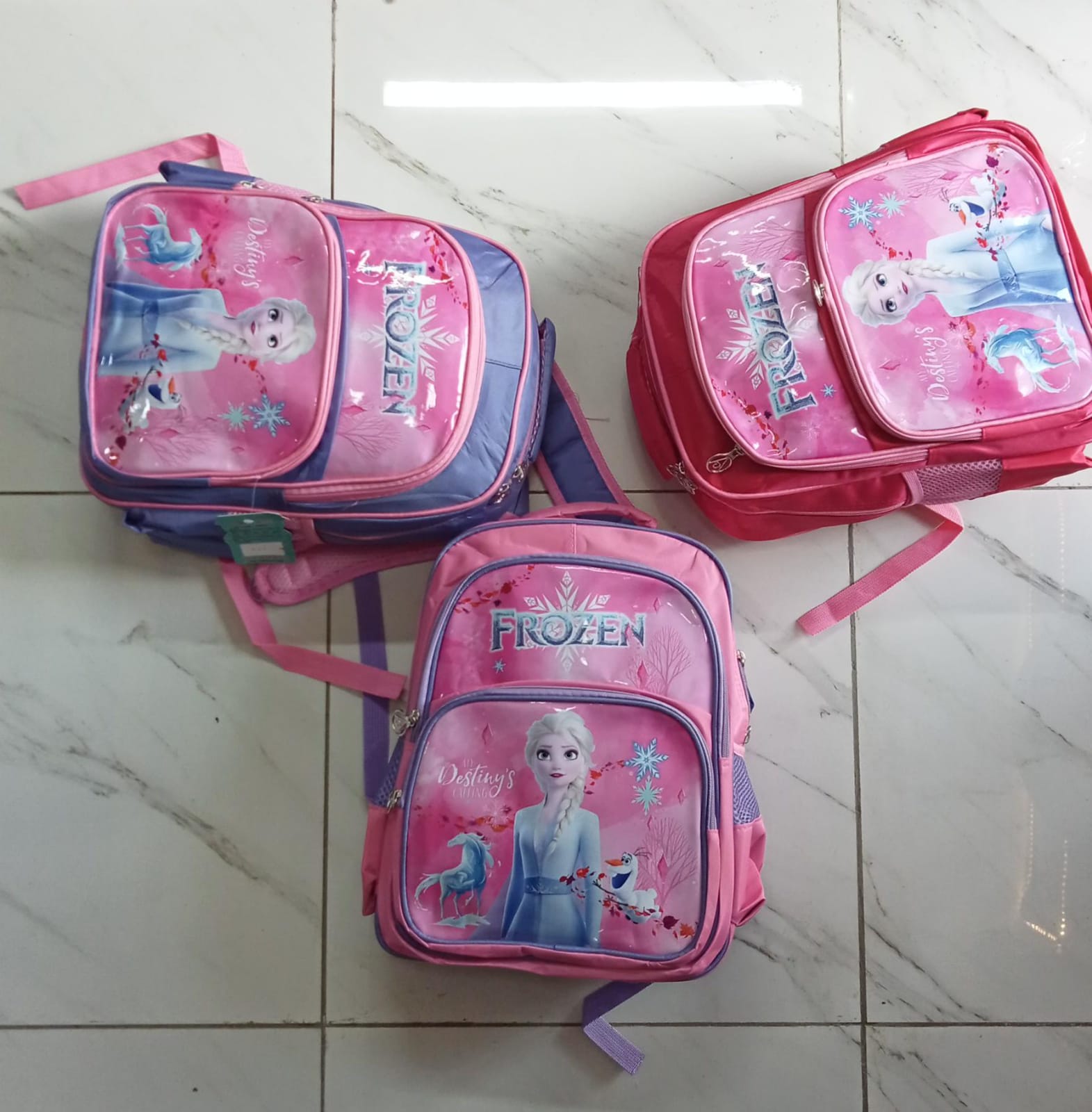 Premium Disney Frozen 3-Compartment Primary School Bag - Cute Elsa & Anna Orthopedic Backpack for Girls Grade 1-4 - Waterproof Large Capacity Student Bookbag with Padded Straps