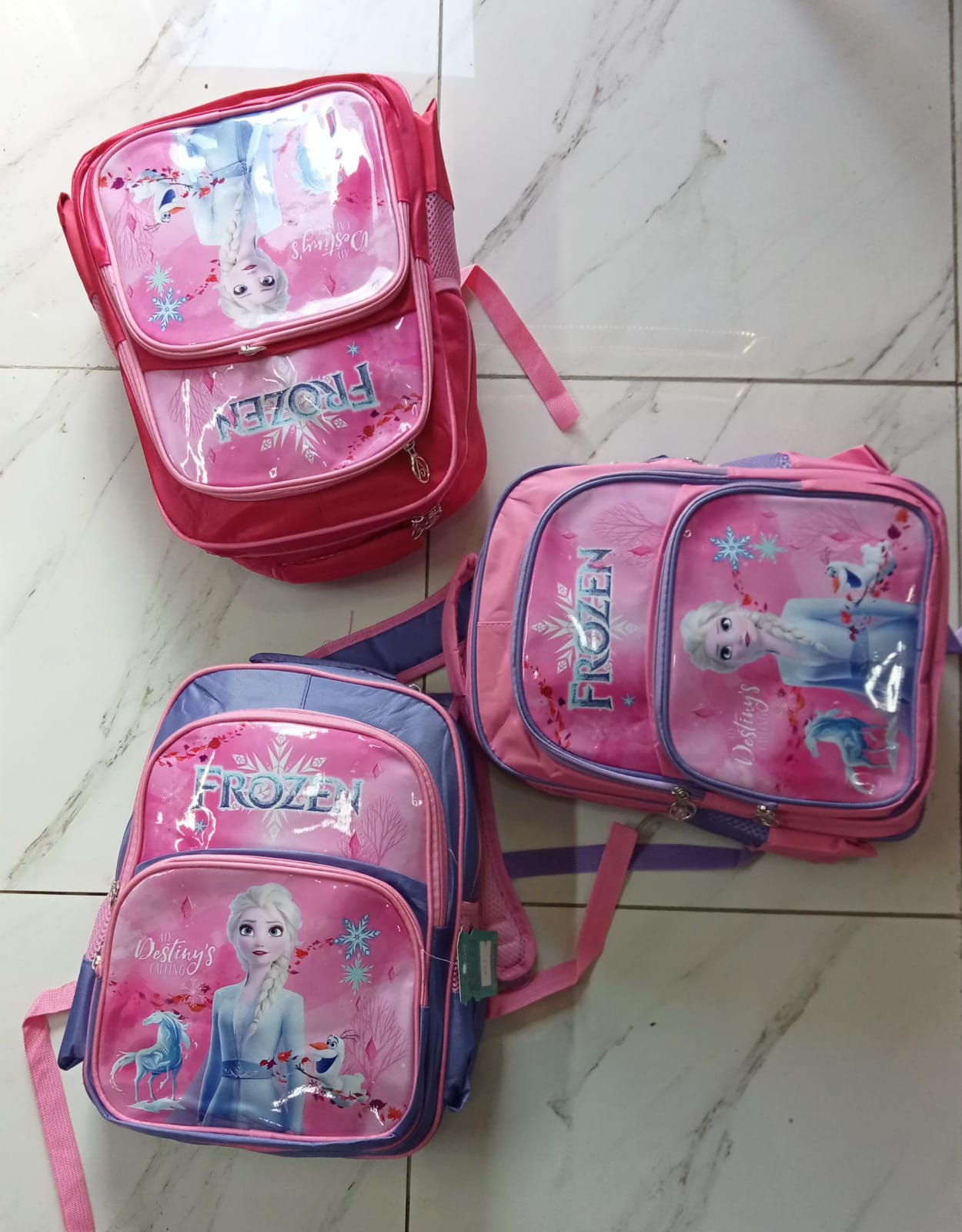 Premium Disney Frozen 3-Compartment Primary School Bag - Cute Elsa & Anna Orthopedic Backpack for Girls Grade 1-4 - Waterproof Large Capacity Student Bookbag with Padded Straps