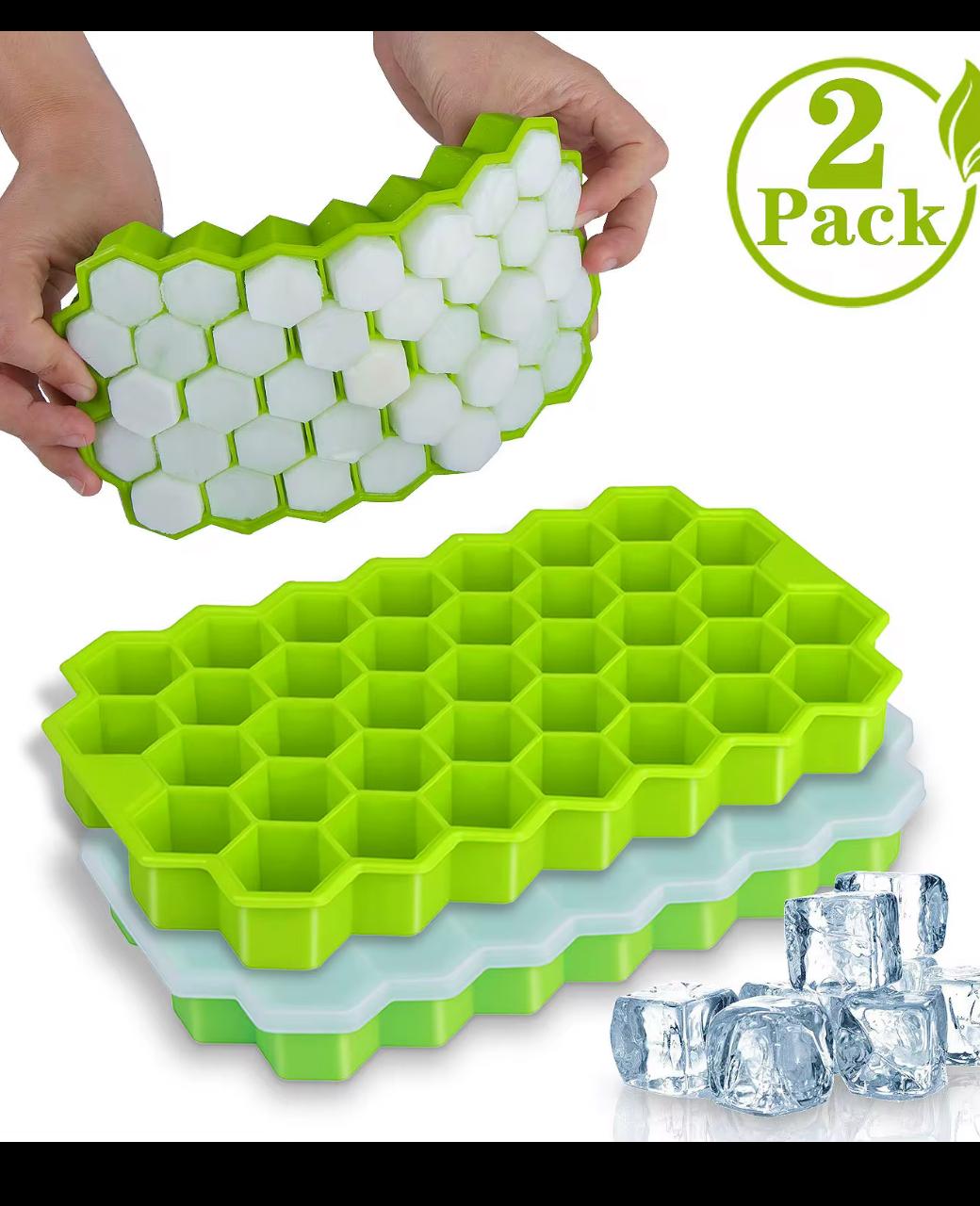 Silicone Honeycomb Ice Cube Maker Tray | Flexible Non-Stick Ice Mold with Lid | Easy-Release Ice Cubes for Juice, Baby Food, Smoothies & Cocktails