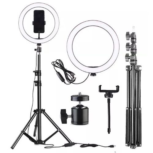 12-Inch LED Ring Light with Adjustable Tripod Stand | Dimmable Lighting, Phone Holder & USB Power | Ideal for TikTok, YouTube, Makeup, Photography & Live Streaming