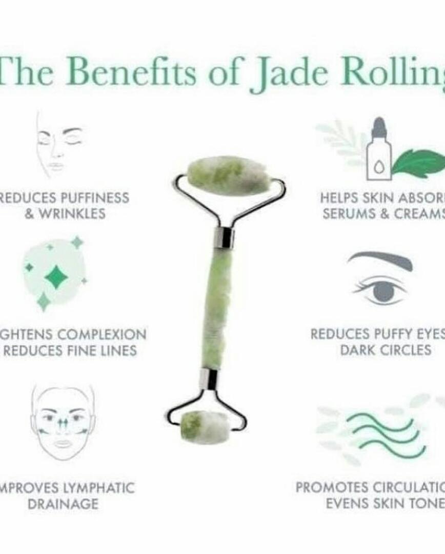 Jade Roller for Face – Skin Tightening, Anti-Aging & Puffiness Relief Tool | Natural Stone Massager